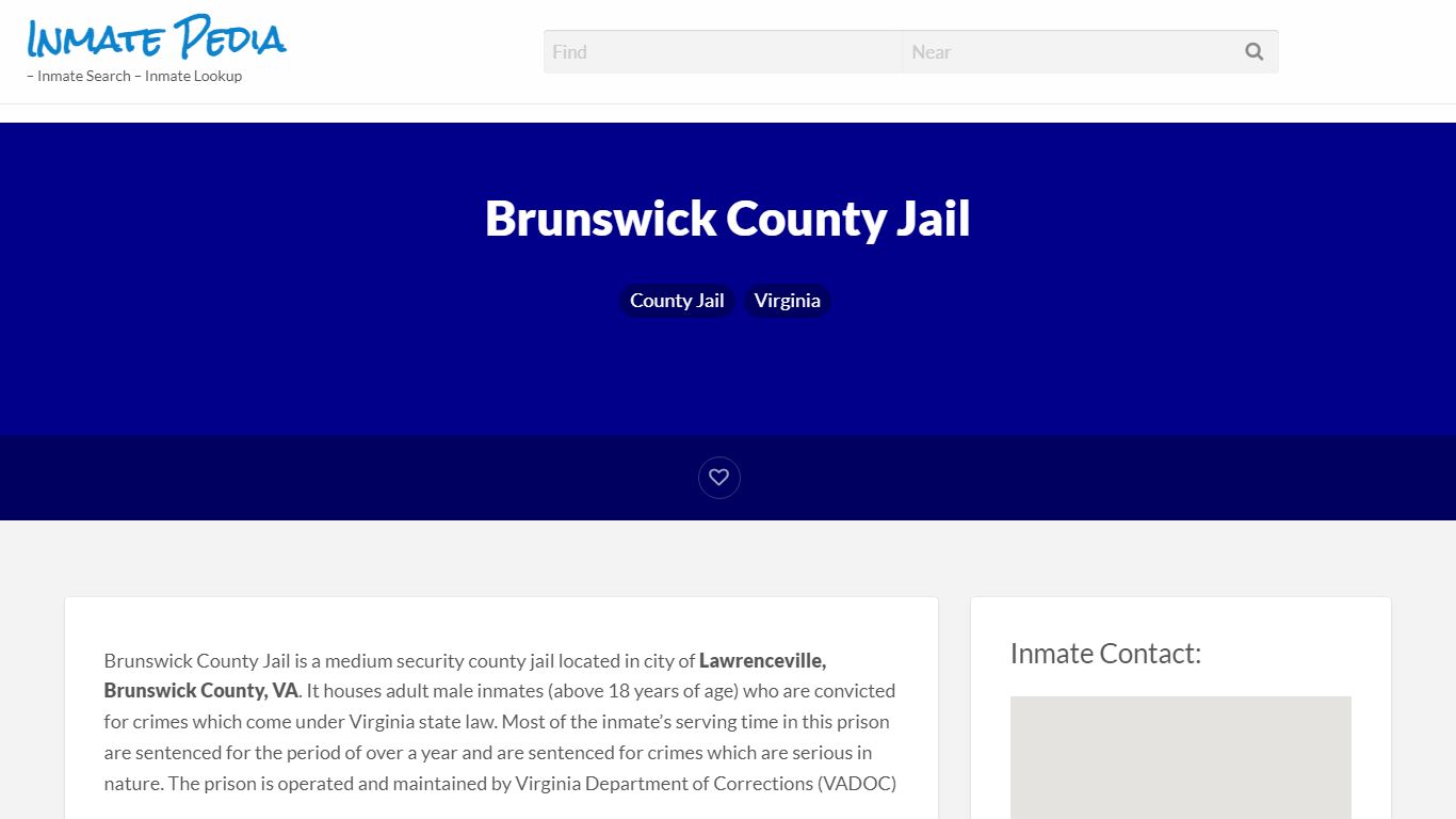 Brunswick County Jail – Inmate Pedia – Inmate Search ...