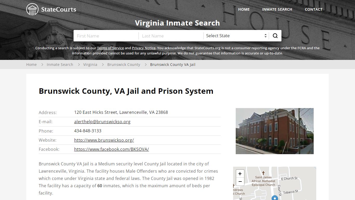 Brunswick County VA Jail Inmate Records Search, Virginia ...