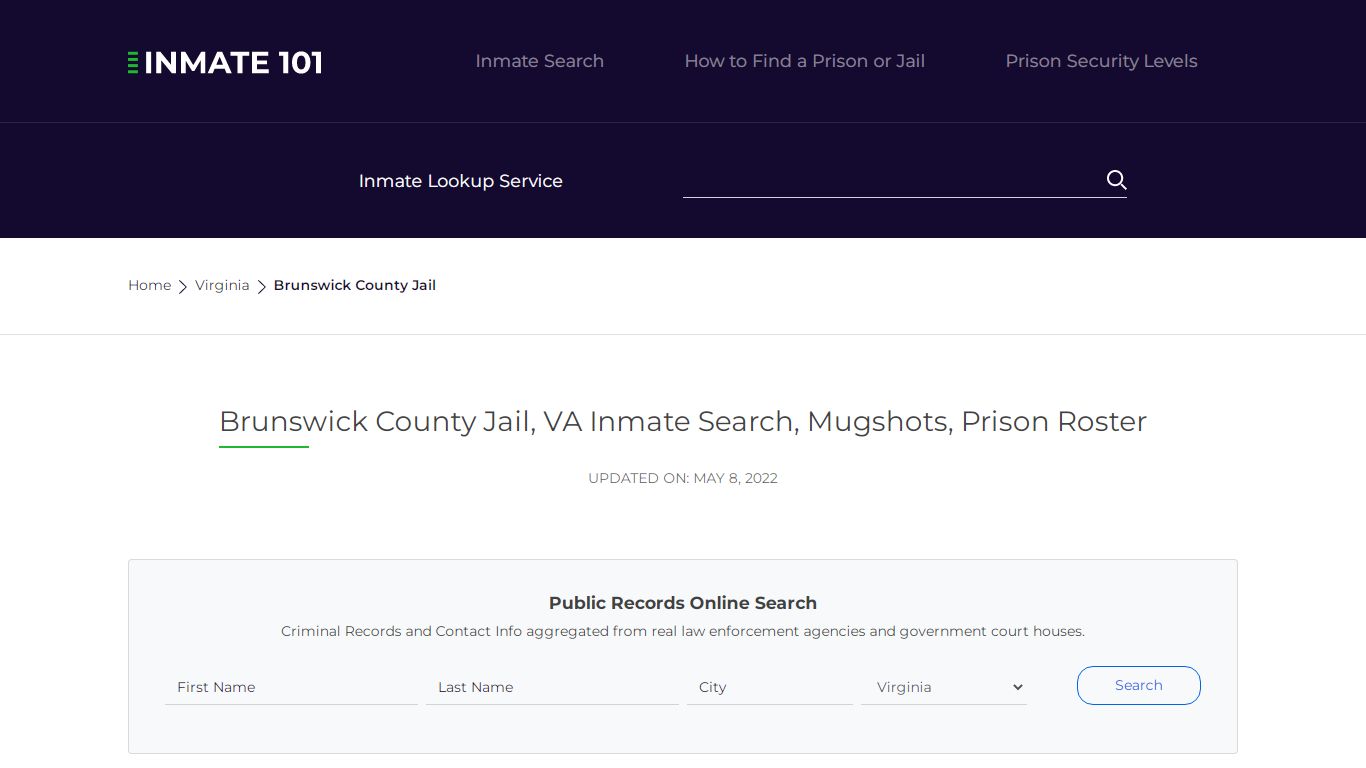 Brunswick County Jail, VA Inmate Search, Mugshots, Prison ...
