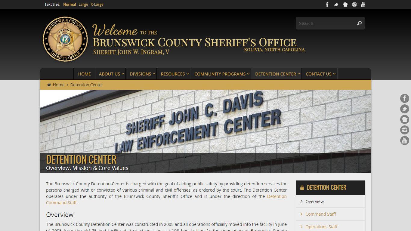 Detention Center | Brunswick County Sheriff's Office